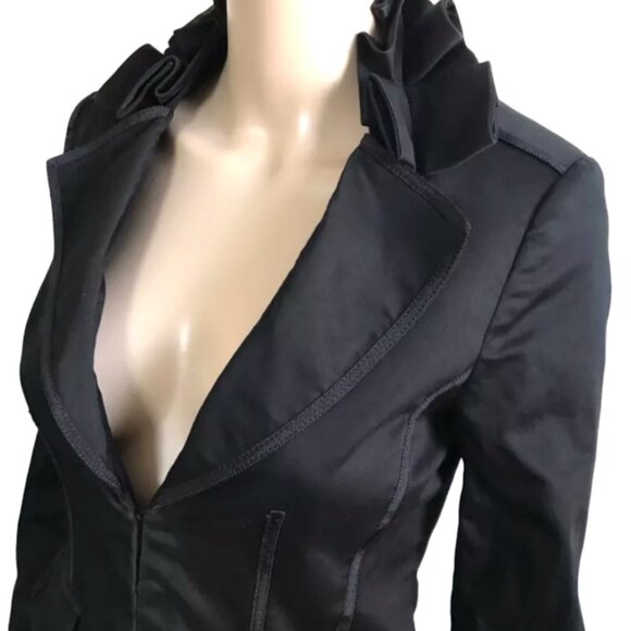 Woman Blazer, Black Business Blazer, Ruffles, Jacket, White House Black Market - Picture 14 of 16